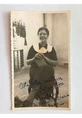 Ritratto di Antonia Ciasca (Archeologa) con Dedica Autografa alla Scrittrice Pina Ballario - Firmato "Antonietta Ciasca Rago"