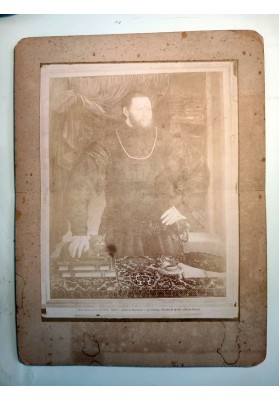 Fotografia Albumina ROMA - Galleria Nazionale - già Corsini. Ritratto di ignoto. (Dosso Dossi) F.lli ALINARI