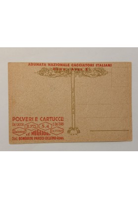 Cartolina storica illustrata ufficiale dell'Adunata Nazionale Cacciatori Italiani (Roma, Anno X - 1932).