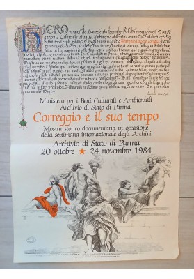 Manifesto Originale "«Correggio e il suo tempo - Mostra storico documentaria». Parma 1984