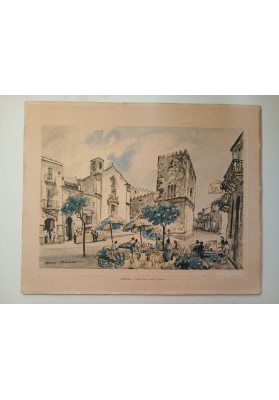 Lotto 5 Stampe "PIAZZE D'ITALIA" Mario Carrano, L.A.I. Roma 1955