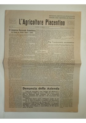 L'Agricoltore Piacentino Anno VII - Numero 4 ( 20 Febbraio 1937 - Anno XV E.F. )