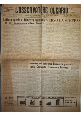 L'OSSERVATORE OLEARIO 1961 MACCHINE OLEARIE GAROLLA MARIANO RUMOR OLIO RARO