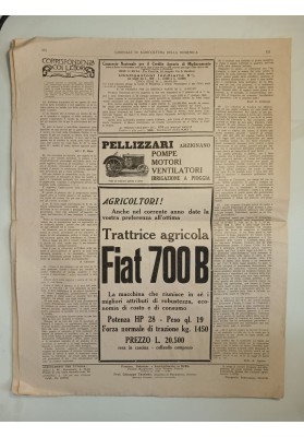 GIORNALE DI AGRICOLTURA 1932 PROBLEMA MONTANO BATTAGLIA GRANO TASSINARI RARO