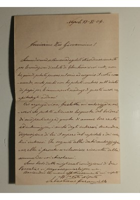 Lettera e Busta Sebastiano Caramiello a Console Montenegro 1904