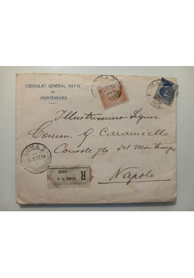 Lettera e Busta Profughi Montenegro Roma e Napoli 1917