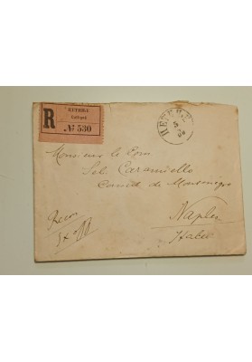 Archivio Montenegro: Lettera diplomatica da Cettigne (1900) con sigillo in ceralacca e transito U.P.I.E.