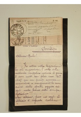 Archivio Montenegro: Supplica a lutto alla Principessa Natalia e risposta del Console Caramiello - Maggio 1915
