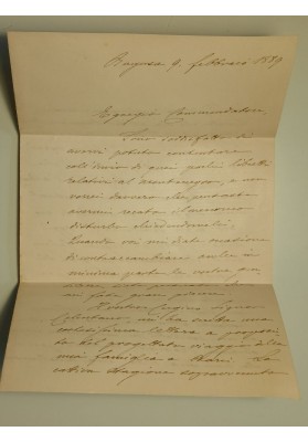 Dalmazia Storica: Lettera del Comm. Maccio da Ragusa (Dubrovnik) a Napoli con rari timbri d'arrivo - 1889
