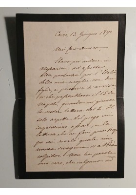 Lettera di Condoglianze da Il Cairo al Console del Montenegro a Napoli (1892)