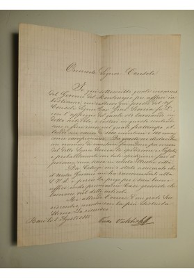 Lettera di un Delegato Commerciale del Montenegro da Bari a Napoli (1885)