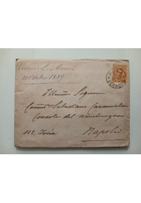 Lettera del Comm. L. Macciò da Roma al Console a Napoli prima dell'imbarco per l'Egitto (1889)