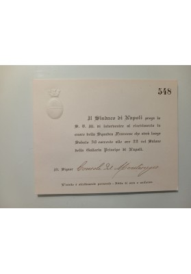 Ricevimento Squadra Francese: Invito Sindaco Napoli 1904-1910 a Console Montenegro