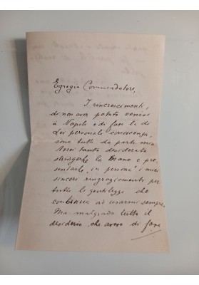 Lettera 1904 Segretario Ramadanovich da Cettigne a Console Caramiello Napoli - Statuette e Viaggio Prin