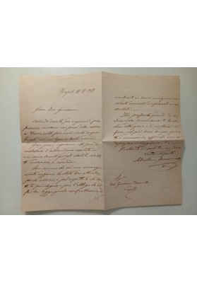 Lettera 1890 Licurgo Maccio dal Cairo a Console Caramiello Napoli - Onorificenza Ordine Danilo I