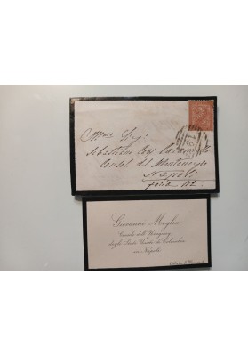 Archivio Consolare Napoli (1907): Busta a lutto per Console Montenegro e biglietto Console Uruguay e Colombia