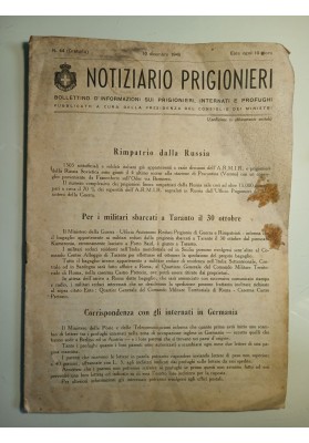 Notiziario Prigionieri. Bollettino d'informazioni sui prigionieri 1945