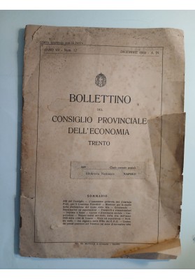 Bollettino del Consiglio Provinciale dell'Economia - Trento 1930