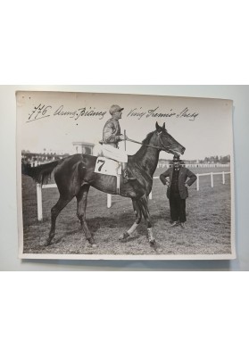 FOTO EPOCA Cavallo Arma Bianca Vince Premio Stresa Ippodromo San Siro Milano 1935 - 40