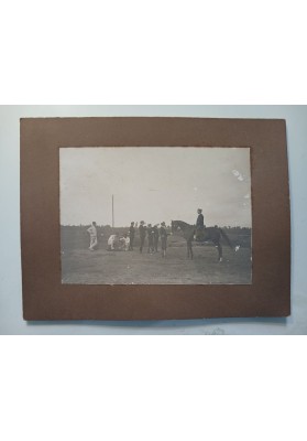 FOTO ANTICA 1910 Ufficiali Esercito Cavallo Concorso Ippico Militaria
