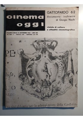 Cinema Oggi Numero Unico 15 Settembre 1962 GATTOPARDO 62