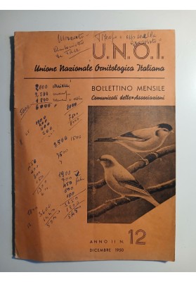 Bollettino Mensile U.N.O.I. (Unione Nazionale Ornitologica Italiana) - Anno II, N. 12 - Dicembre 1950