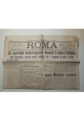ROMA GIORNALE POLITICO QUOTIDIANO 30 - 31 Ottobre 1915 Prima Guerra Mondiale Carso