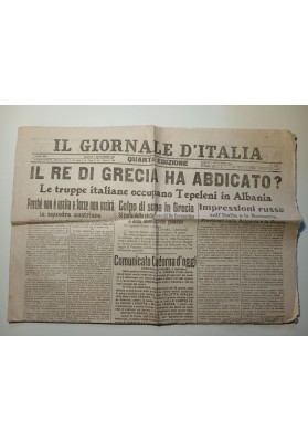IL GIORNALE D'ITALIA Sabato 2 Settembre 1916 ABDICAZIONE RE DI GRECIA
