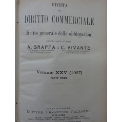 RIVISTA DI DIRITTO COMMERCIALE Diritto Generale delle Obbligazioni Volume XXXV ( 1927 ) PARTE PRIMA