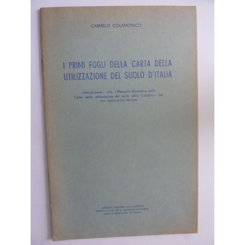 I PRIMI FOGLI DELLA CARTA DELLA UTILIZZAZIONE DEL SUOLO D'ITALIA