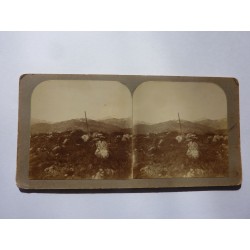 Fotografia stereoscopica "L'ULTIMA NEVE SUL MONTE FIGOGNA ( m. 817 ) Aprile 1906"