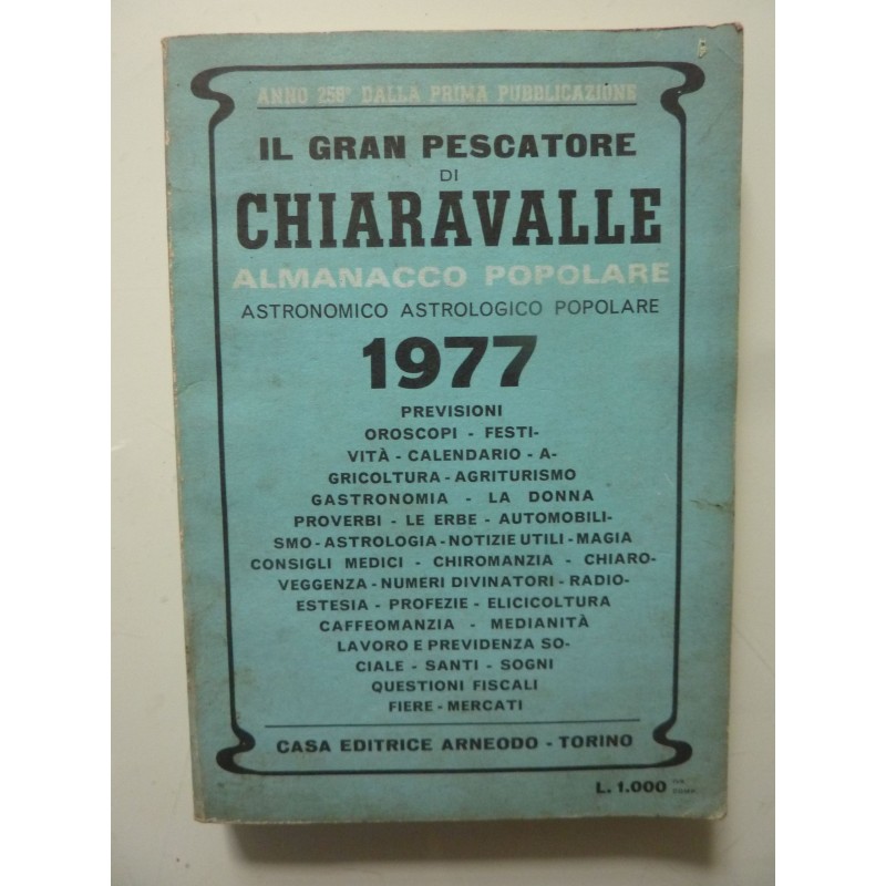 IL GRAN PESCATORE DI CHIARAVALLE ALMANACCO POPOLARE 1977