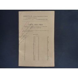 GENTILE Fabricant d' Istruments de Chirurgie et d'Apparels de Medicine  LIST DES PRIX remplecant ceux figurant au Catalogue n.° 