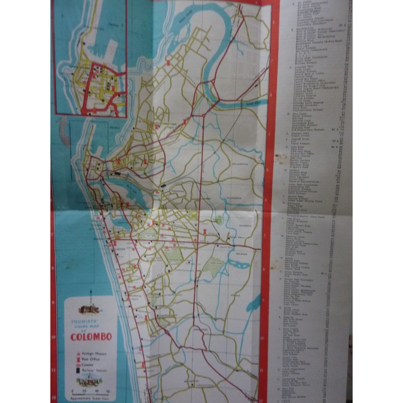 A TOURIST GUIDE MAP OF COLOMBO