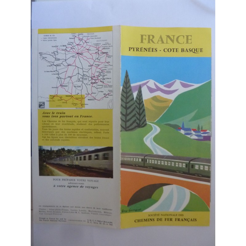 FRANCE PYRENEES - COTE BASQUE Societè Nationale Chemin de Fer Francais