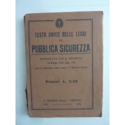 TESTO UNICO DELLE LEGGI DI PUBBLICA SICUREZZA