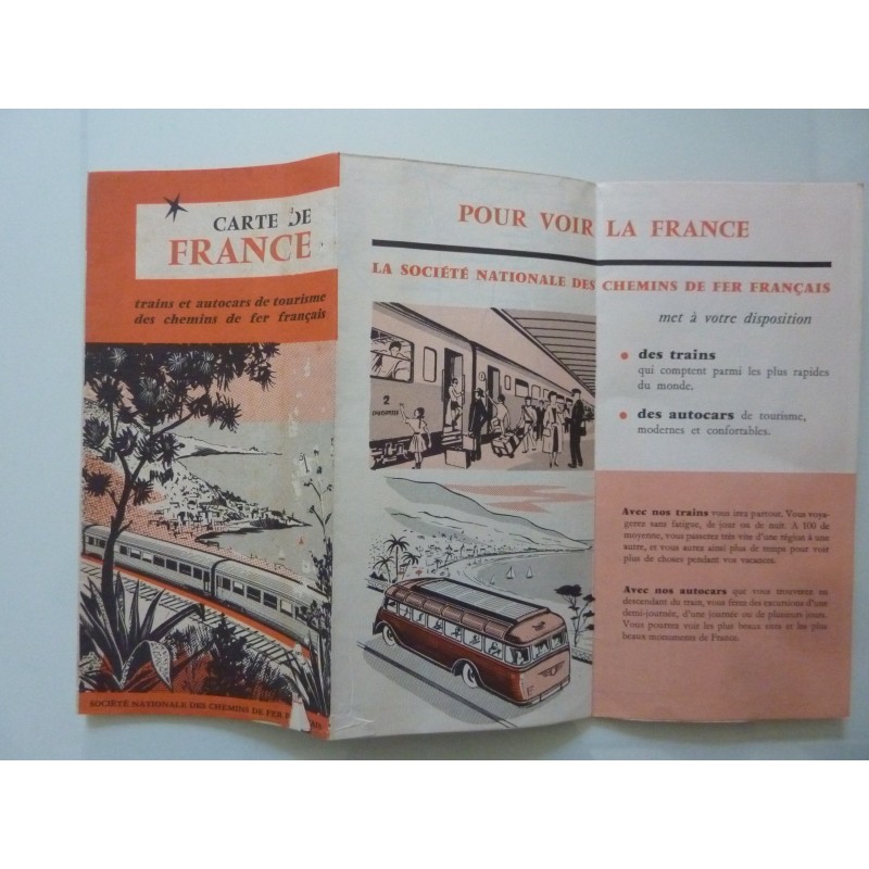 CARTE DE FRANCE Trains et autocars de tourisme des chemins de fer francaise