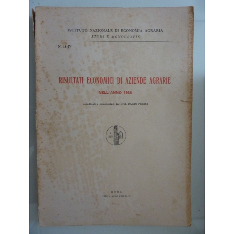 RISULTATI  ECONOMICI DI AZIENDE AGRARIE NELL'ANNO 1936