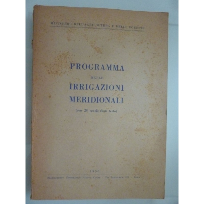 PROGRAMMA DELLE IRRIGAZIONI MERIDIONALI