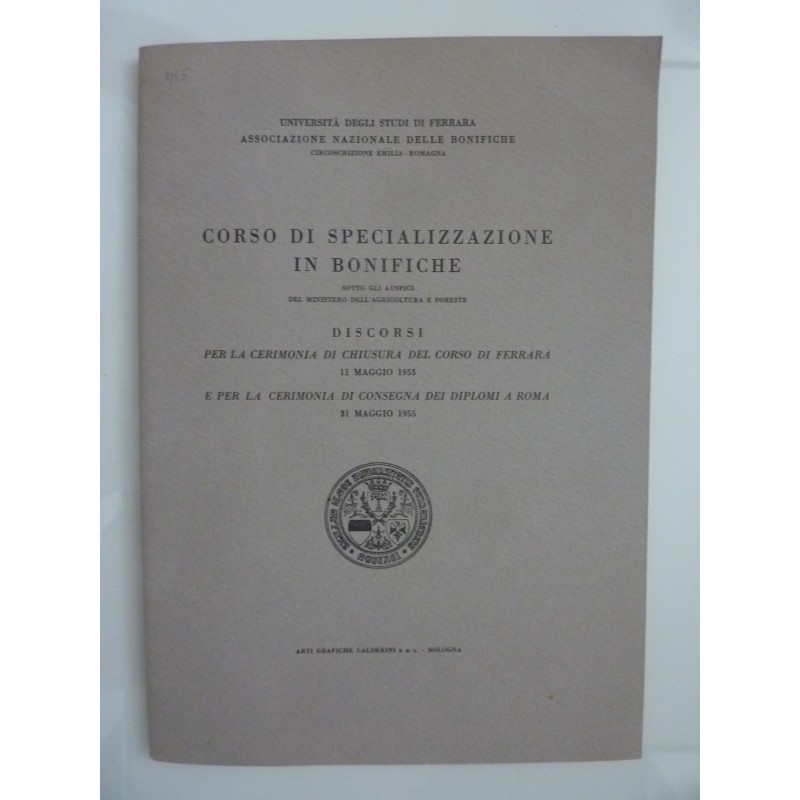 CORSO DI SPECIALIZZAZIONE  IN BONIFICHE