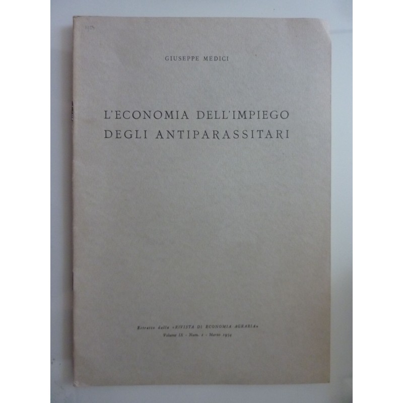 L'ECONOMIA DELL'IMPIEGO DEGLI ANTIPARASSITARI