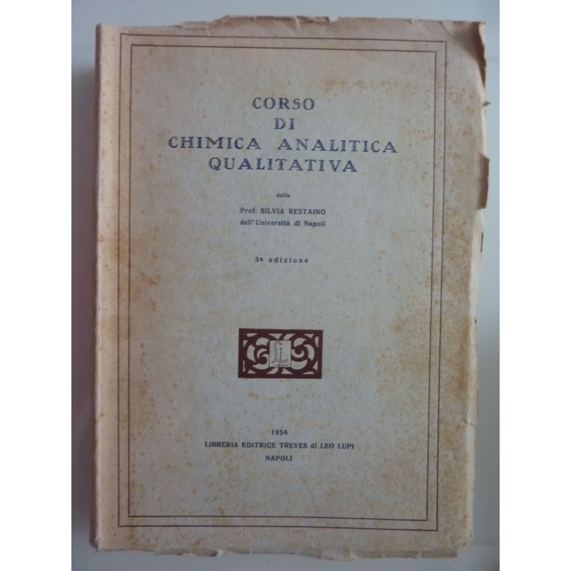 CORSO DI CHIMICA  ANALITICA  QUALITATIVA