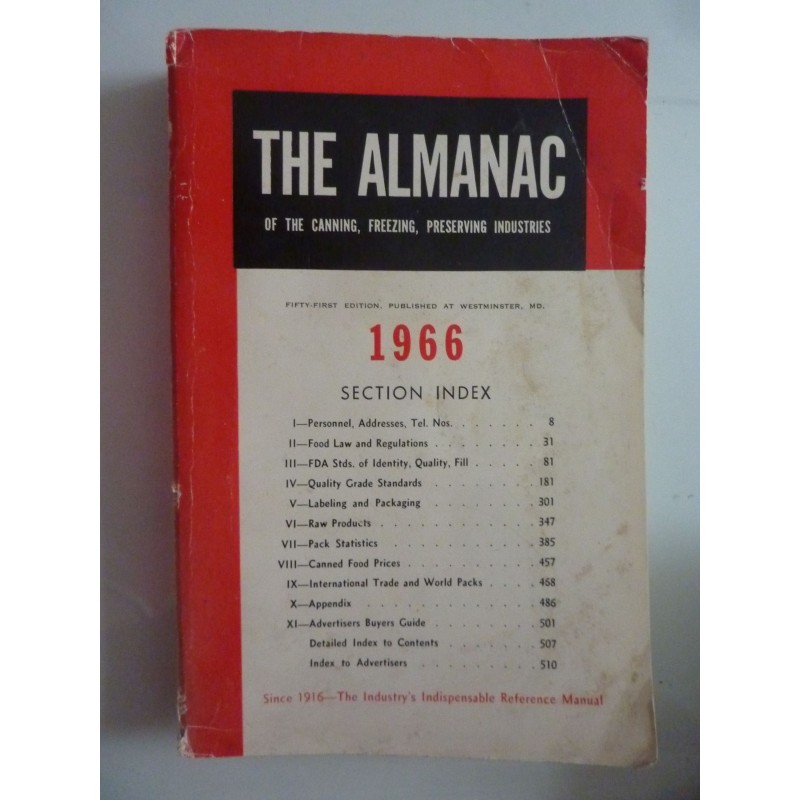 THE ALMANAC OF THE CANNING, PFRESERVING INDUSTRIES 1966