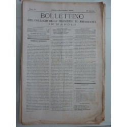 BOLLETTINO DEL COLLEGIO DEGLI INGEGNERI  ED ARCHITETTI DI NAPOLI Anno X 1892  ( Gennaio - Novembre )