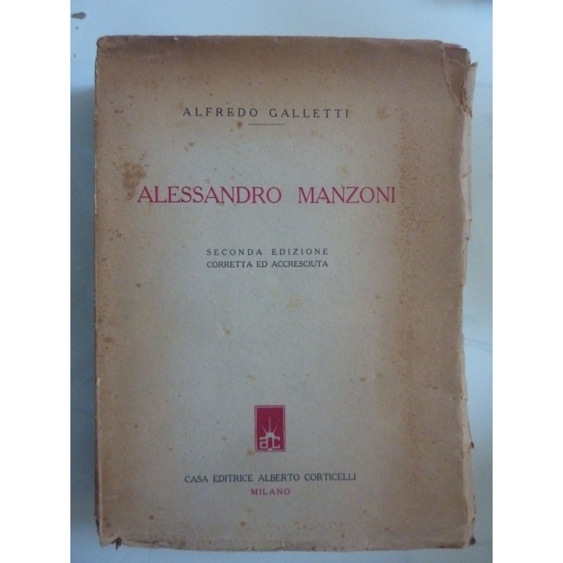 ALESSANDRO MANZONI Seconda Edizione Corretta e Accresciuta