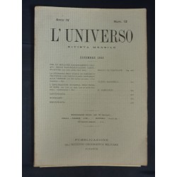 L'UNIVERSO RIVISTA MENSILE Anno IV Num. 12  DICEMBRE 1923