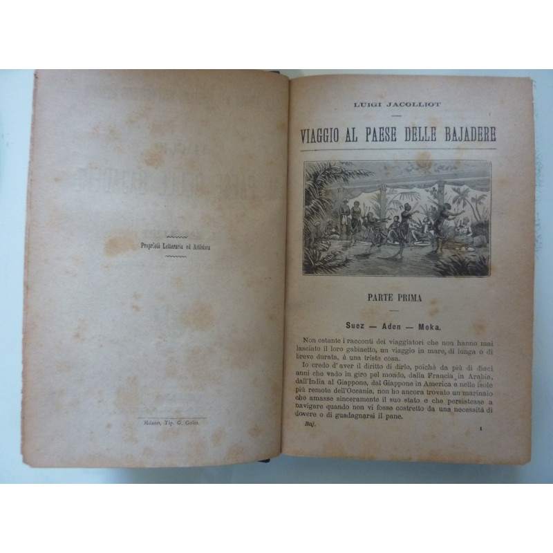 Le Donne e i Costumi dell'estremo Oriente VIAGGIO AL PAESE DELLE BAJADERE DI L. JACOLLIOT ILLUSTRATO CON 32 INCISIONI