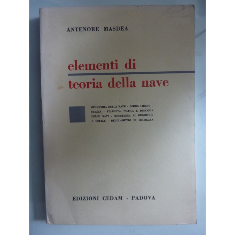 ELEMENTI DI TEORIA DELLA NAVE