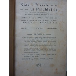 NOTE E RIVISTE DI PSICHIATRIA Periodico Quadrimestrale dell'Ospedale Psichiatrico Provinciale di Pesaro