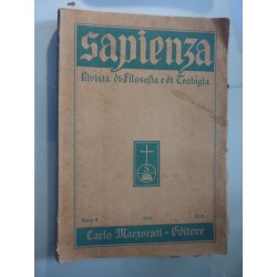 SAPIENZA Rivista di Filosofia e di Teologia Anno 1 Numero 1